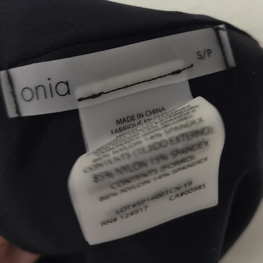 Onia Laura Zip Choker Bikini Top Jet Black S